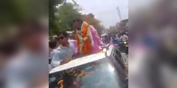 Screenshot of the viral video of Mukhiya nomination procession in Giridih