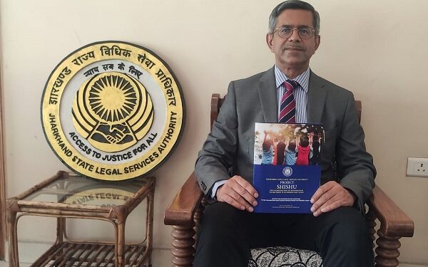 JHALSA Executive Chairman  and High court judge Aparesh Kumar Singh with the brochure of Project Shishu released in May last year. .