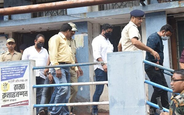 The three Congress MLAs in custody of the Kolkata police.