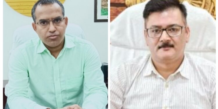 Sahibganj DC Ramnivas Yadav (left) and Katihar DM Udayan Mishra