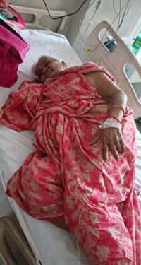 Patient Gari Devi after operation in Dhanbad Sadar Hospital