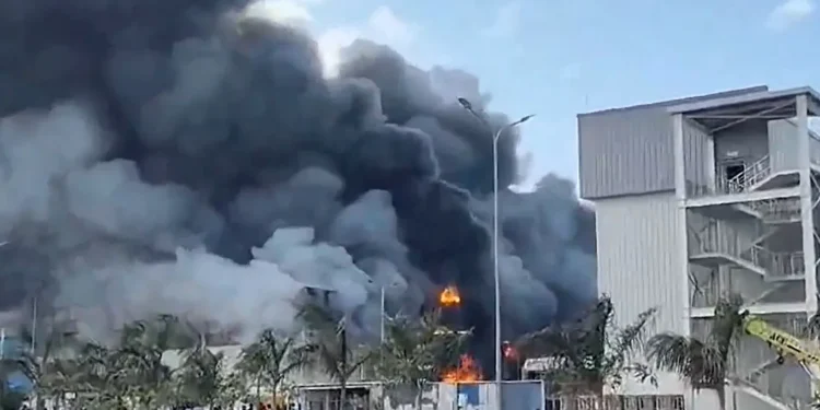 Massive Fire Erupts at Tata Electronics Manufacturing Unit in Tamil Nadu’s Hosur