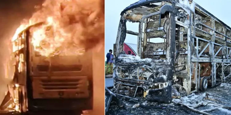 Deadly Bus Inferno on Bengaluru-Hyderabad Highway After Bike Collision