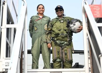 President Shuts Down Pakistan’s Propaganda, Poses with Rafale Pilot Shivangi Singh