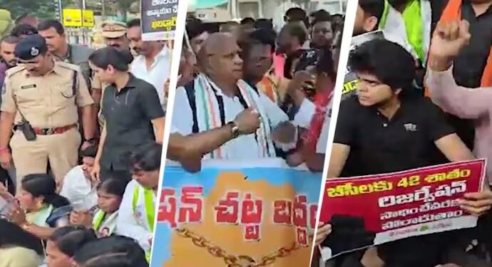 Telangana Shuts Down as Quota Protests Escalate; Petrol Pump, Shops Attacked in Hyderabad