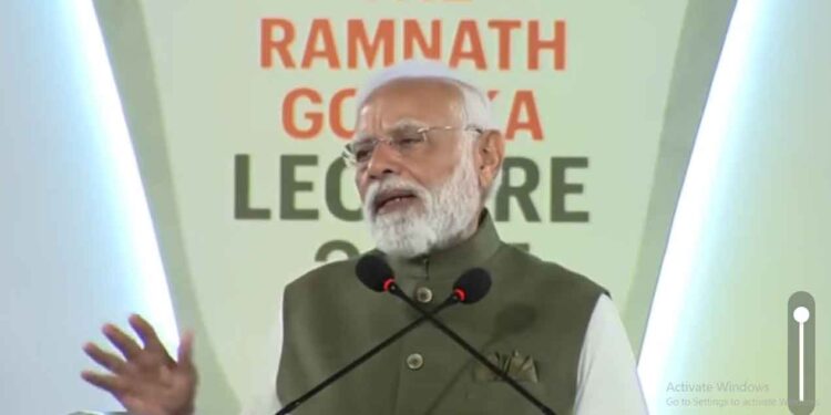 PM Modi Urges India To Shed “Colonial Mindset” At Ramnath Goenka Lecture; Tharoor Praises Speech