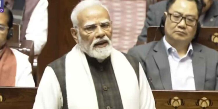 PM Modi in Rajya Sabha: “We’re Building a Developed India, While Congress Focuses on Digging Modi’s Grave”