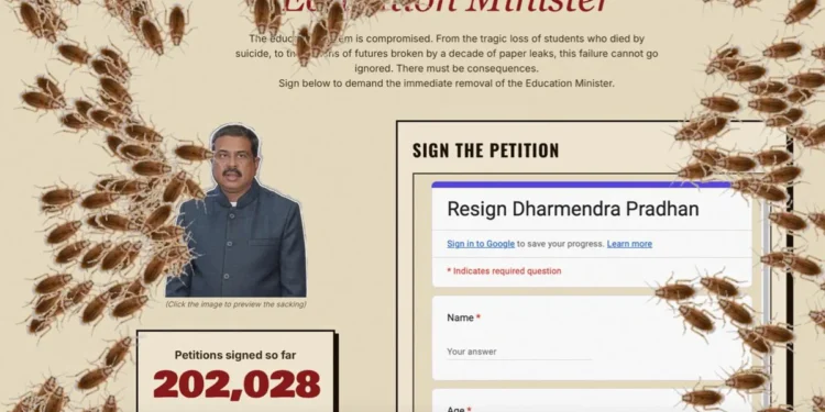 Cockroach Party Demands Dharmendra Pradhan’s Resignation, Over 2 Lakh Sign Petition in Two Hours