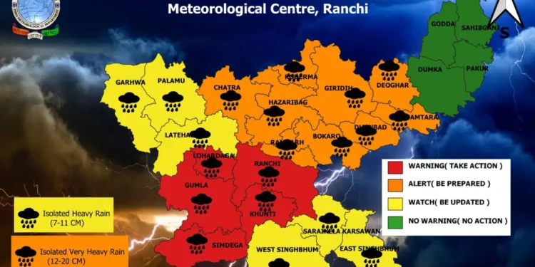 Jharkhand Set for Five Days of Rain, Winds Up to 50 kmph Likely